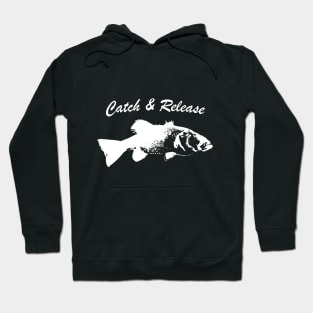 Catch and Release Series, Bass, White color Hoodie